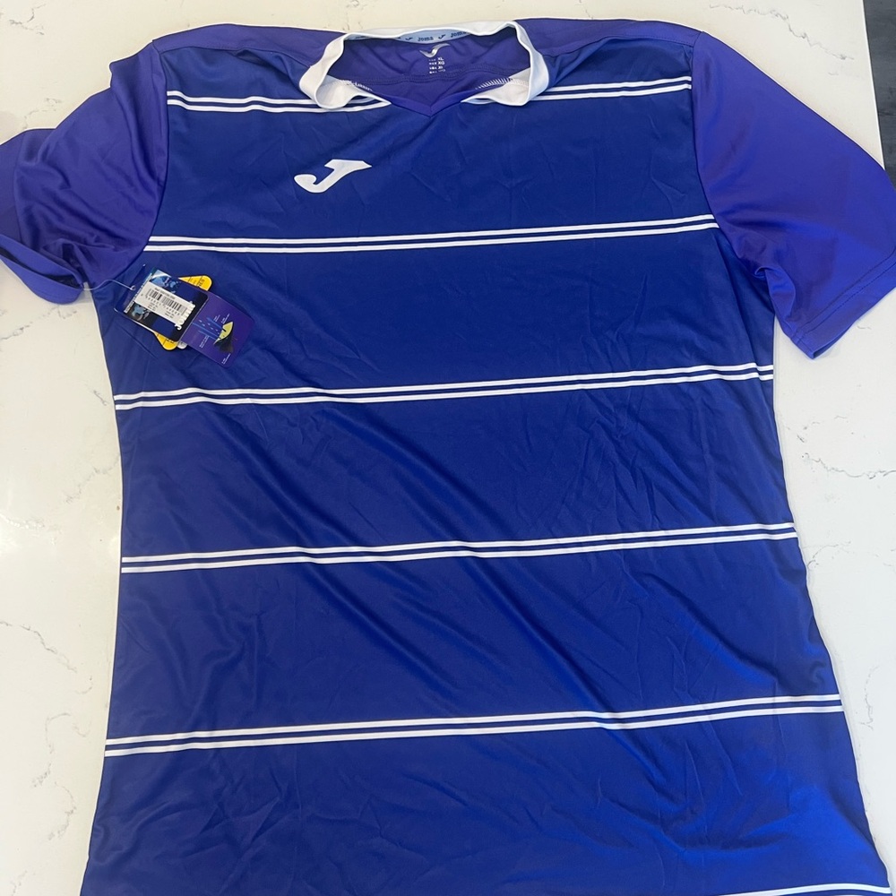 Joma Purple and White Striped Jersey